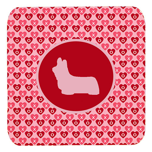 Skye Terrier Valentine Hearts Foam Coasters - Set 4, 3.5 x 3.5 In.