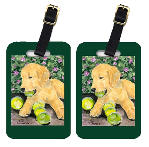 Golden Retriever Luggage Tag - Pair 2, 4 x 2.75 In.