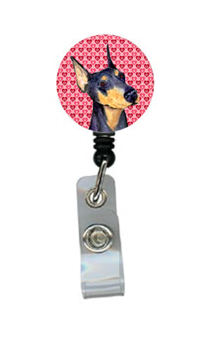 Doberman Retractable Badge Reel Or Id Holder With Clip