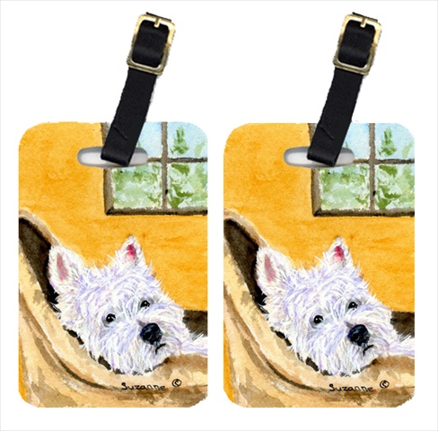 SS8785BT Westie Luggage Tag - Pair 2- 4 x 2.75 In.