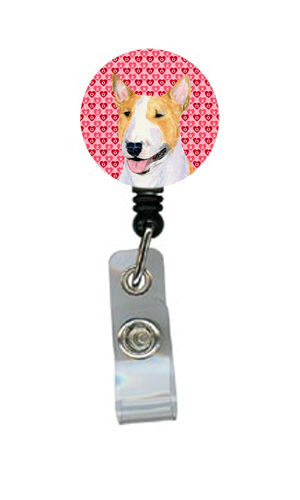 Bull Terrier Retractable Badge Reel Or Id Holder With Clip