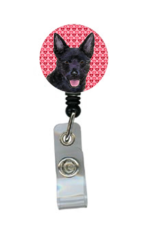 Australian Kelpie Retractable Badge Reel Or Id Holder With Clip