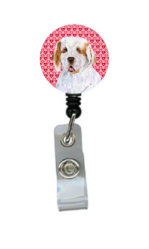 Clumber Spaniel Retractable Badge Reel Or Id Holder With Clip