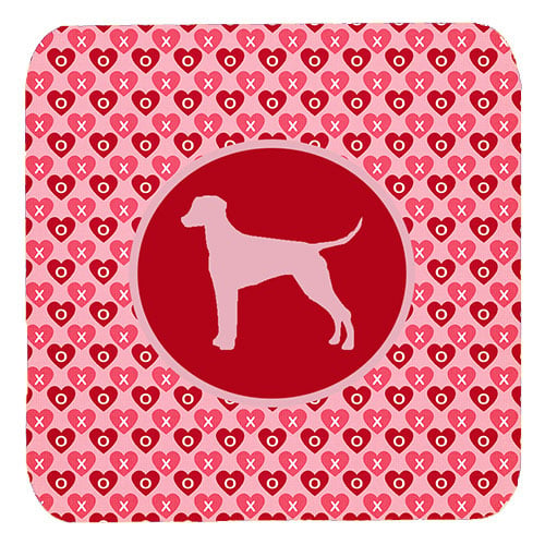 Dalmatian Valentine Hearts Foam Coasters - Set 4, 3.5 x 3.5 In.