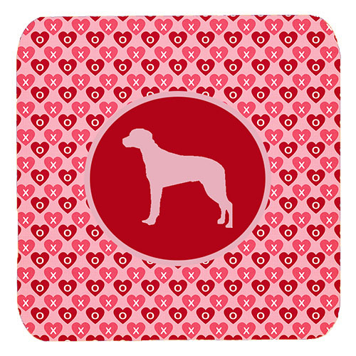 Rhodesian Ridgeback Valentine Hearts Foam Coasters - Set 4, 3.5 x 3.5 In.