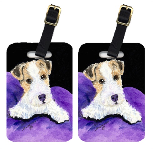 Fox Terrier Luggage Tag - Pair 2- 4 x 2.75 In.