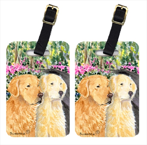 SS8974BT Golden Retriever Luggage Tag - Pair 2- 4 x 2.75 In.
