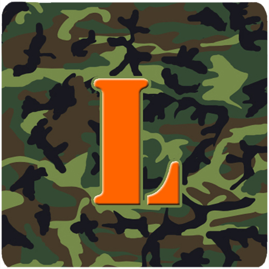 Monogram - Camo Green Foam Coasters, Initial Letter L - Set 4, 3.5 x 3.5 In.