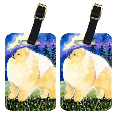 Pomeranian Luggage Tag - Pair 2- 4 x 2.75 In.