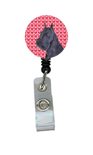 Schnauzer Retractable Badge Reel Or Id Holder With Clip