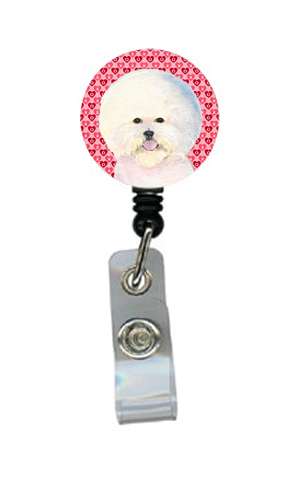 Bichon Frise Retractable Badge Reel Or Id Holder With Clip