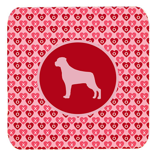 Rottweiler Valentine Hearts Foam Coasters - Set 4, 3.5 x 3.5 In.