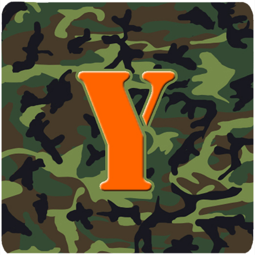 CJ1030-YFC Monogram - Camo Green Foam Coasters- Initial Letter Y - Set 4- 3.5 x 3.5 In.