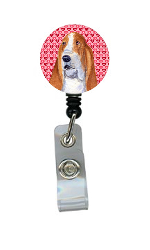 Basset Hound Retractable Badge Reel Or Id Holder With Clip