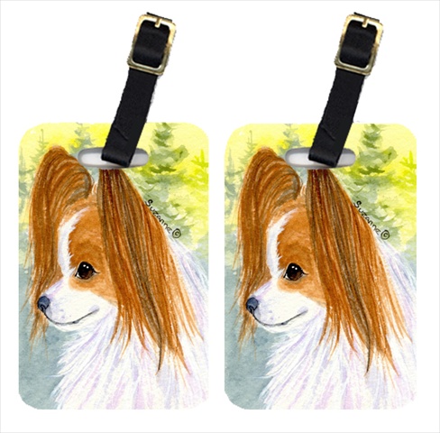 Papillon Luggage Tag - Pair 2- 4 x 2.75 In.