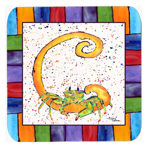 Picture of Carolines Treasures 8426-FC Crab Foam Coasters - Set 4- 3.5 x 3.5 In.