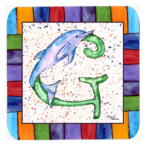 Picture of Carolines Treasures 8430-FC Dolphin Foam Coasters - Set 4- 3.5 x 3.5 In.