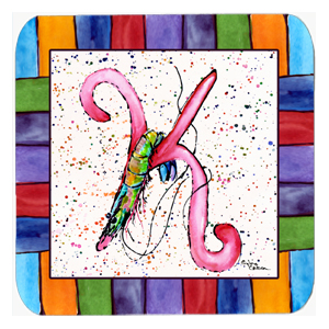 Picture of Carolines Treasures 8434-FC Shrimp Foam Coasters - Set 4- 3.5 x 3.5 In.
