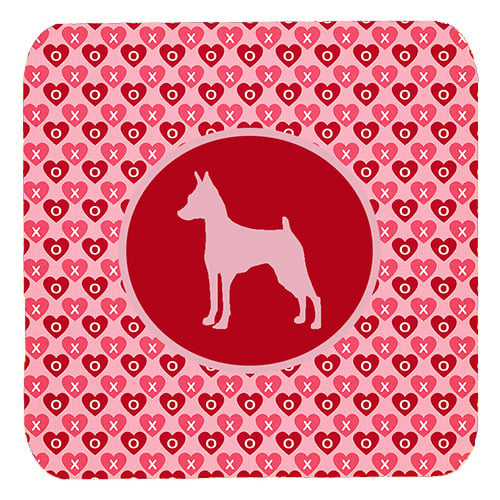 Min Pin Valentine Hearts Foam Coasters - Set of 4