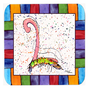 Picture of Carolines Treasures 8435-FC Shrimp Foam Coasters - Set 4- 3.5 x 3.5 In.