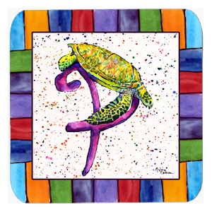 Picture of Carolines Treasures 8439-FC Turtle Foam Coasters - Set 4- 3.5 x 3.5 In.