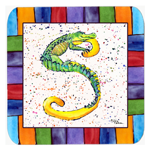 Picture of Carolines Treasures 8442-FC Alligator Foam Coasters - Set 4- 3.5 x 3.5 In.