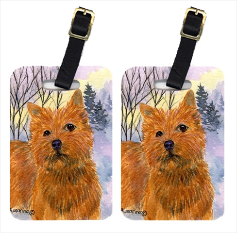 Norwich Terrier Luggage Tag - Pair 2- 4 x 2.75 In.