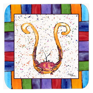 Picture of Carolines Treasures 8444-FC Crab Foam Coasters - Set 4- 3.5 x 3.5 In.