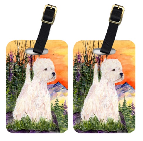SS1013BT Westie Luggage Tag - Pair 2- 4 x 2.75 In.