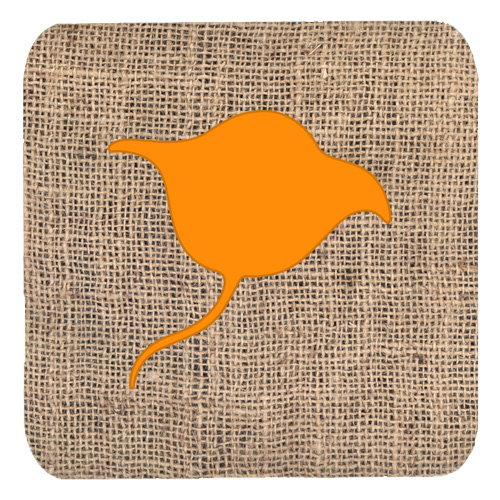 Stingray Burlap And Orange Foam Coasters - Set 4, 3.5 x 3.5 In.