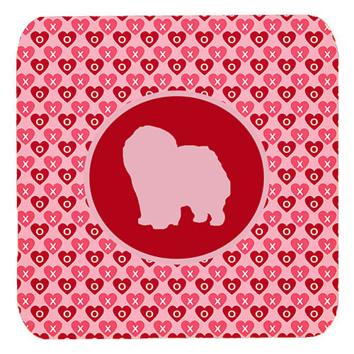 Chow Chow Valentine Hearts Foam Coasters - Set 4, 3.5 x 3.5 In.