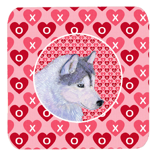 Siberian Husky Foam Coasters - Set 4, 3.5 x 3.5 In.
