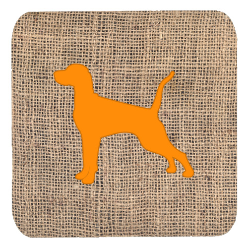 Pointer Burlap And Orange Foam Coasters - Set 4, 3.5 x 3.5 In.