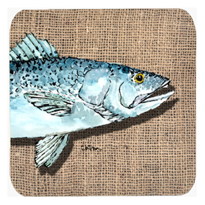 Fish Speckled Trout Foam Coasters - Set 4, 3.5 x 3.5 In.