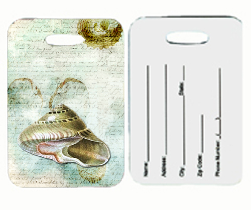 Shells Luggage Tag - Pair 2- 4 x 2.75 In.