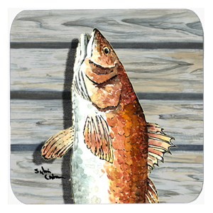 Fish Red Fish Foam Coasters - Set 4, 3.5 x 3.5 In.