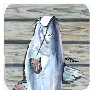 Fish Catfish Foam Coasters - Set 4, 3.5 x 3.5 In.