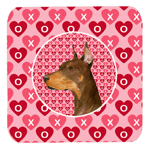 Doberman Foam Coasters - Set 4, 3.5 x 3.5 In.