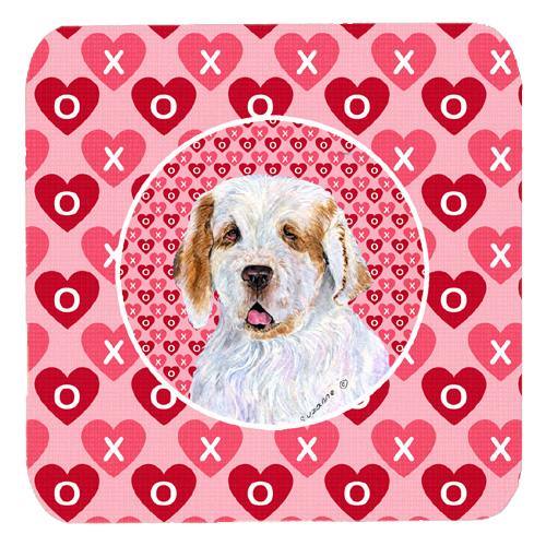Clumber Spaniel Foam Coasters - Set 4, 3.5 x 3.5 In.