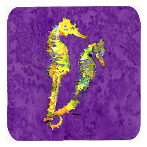 8661FC Seahorse Foam Coasters - Set 4- 3.5 x 3.5 In.