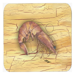 Shrimp Foam Coasters - Set 4, 3.5 x 3.5 In.