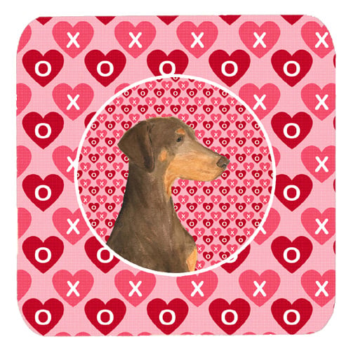 Doberman Foam Coasters, Set Of 4