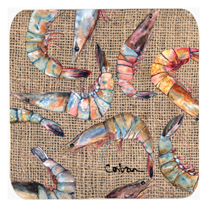 Shrimp Foam Coasters, Set Of 4