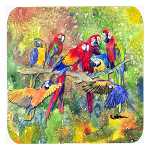 Parrot Foam Coasters, Set Of 4