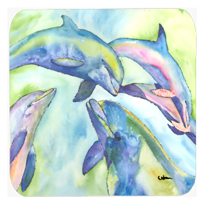 Dolphin Foam Coasters, Set Of 4