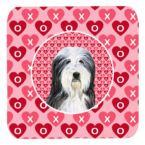 Bearded Collie Foam Coasters, Set Of 4