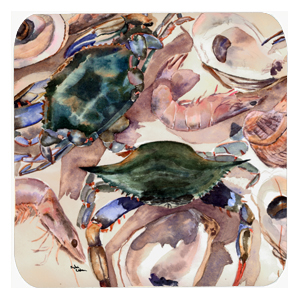Crab Foam Coasters, Set Of 4