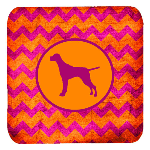Pointer Chevron Pink And Orange Foam Coasters, Set Of 4