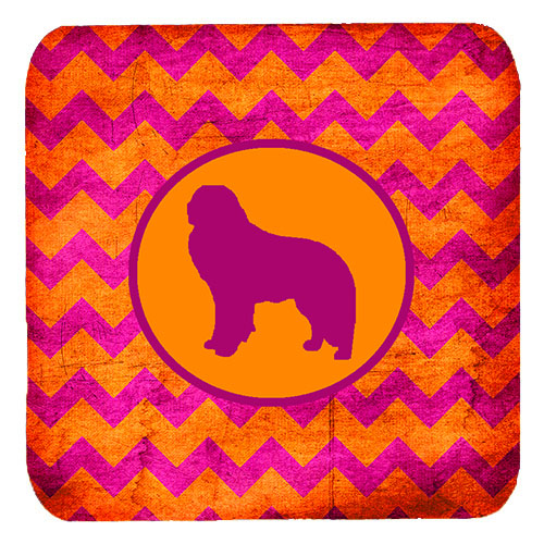 Kuvasz Chevron Pink And Orange Foam Coasters, Set Of 4