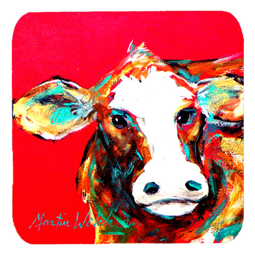 Cow Caught Red Handed Foam Coasters, Set Of 4